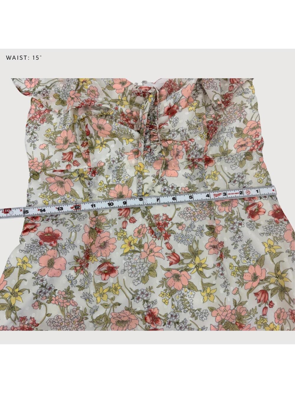 Superdown Kristyn Floral Ruffle Mini Dress M - Picture 8 of 9
